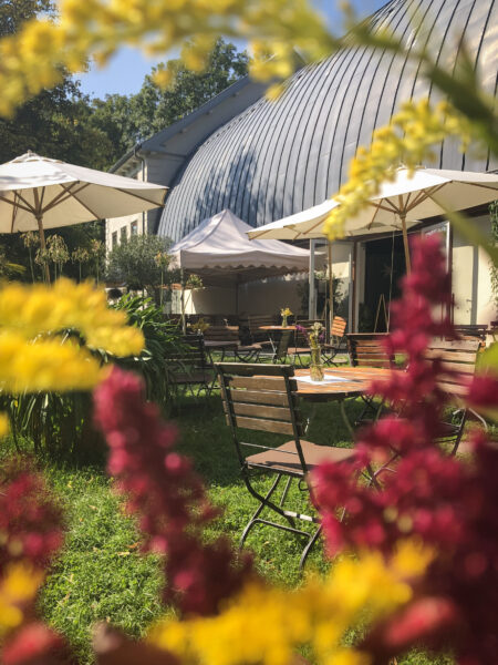 Outside Café Botanika on a sunny day